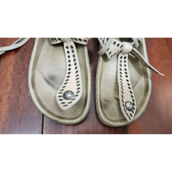 Isabel Marant Suede Studded LaceUp Sandals Women’s Sze 38 Leather Boho Gladiator - Picture 7 of 16